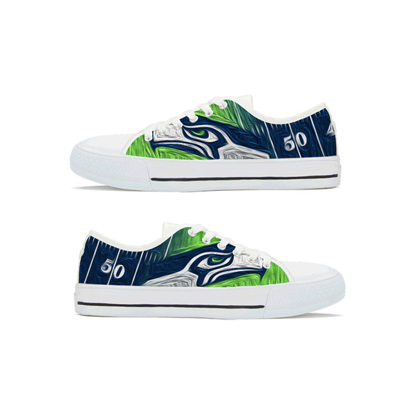 Women's Seattle Seahawks Low Top Canvas Sneakers 004